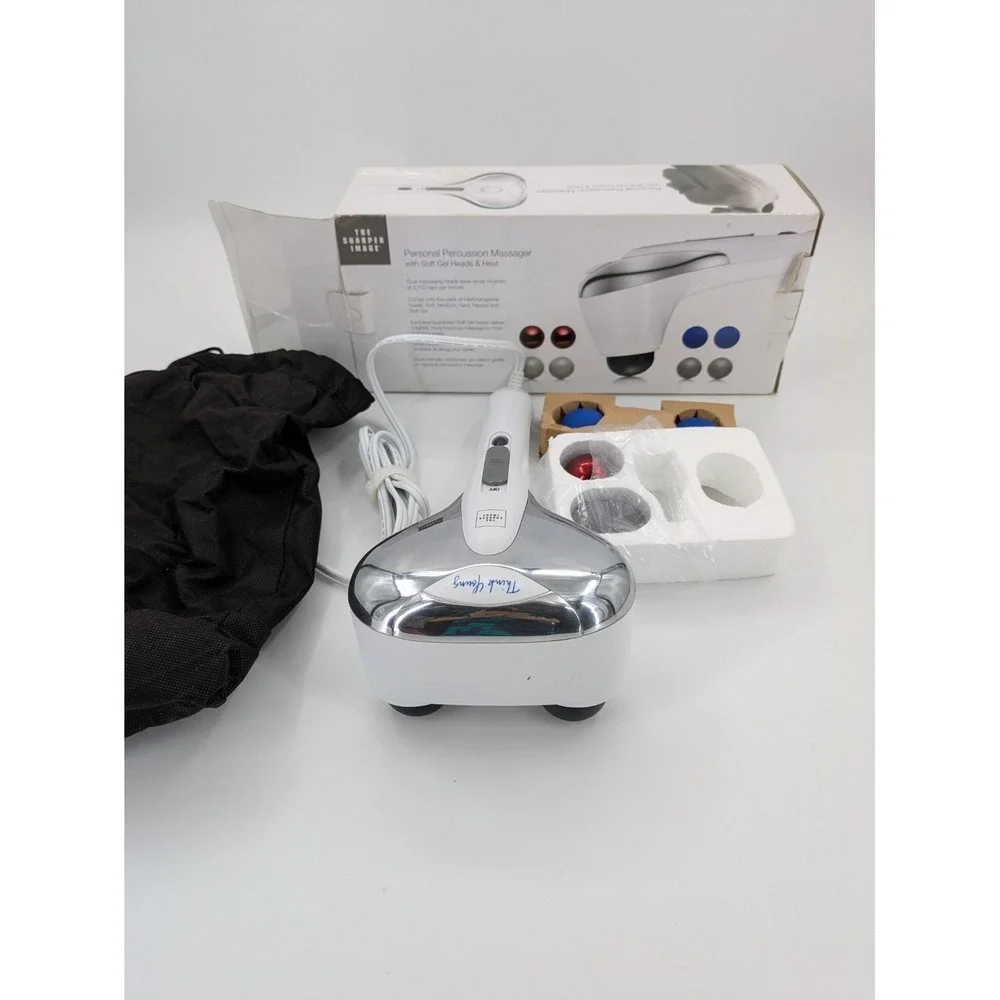 Percussion Massager with‎ soft Gel Heads & Heat The Sharper Image Personal